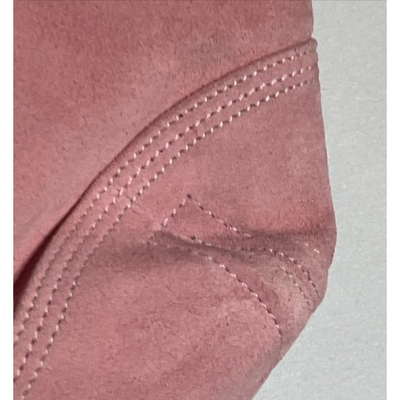 VTG Coach Suede Soho Double Buckle Flap Shoulder Bag Pink Tote Large Satchel Y2K - Picture 13 of 16